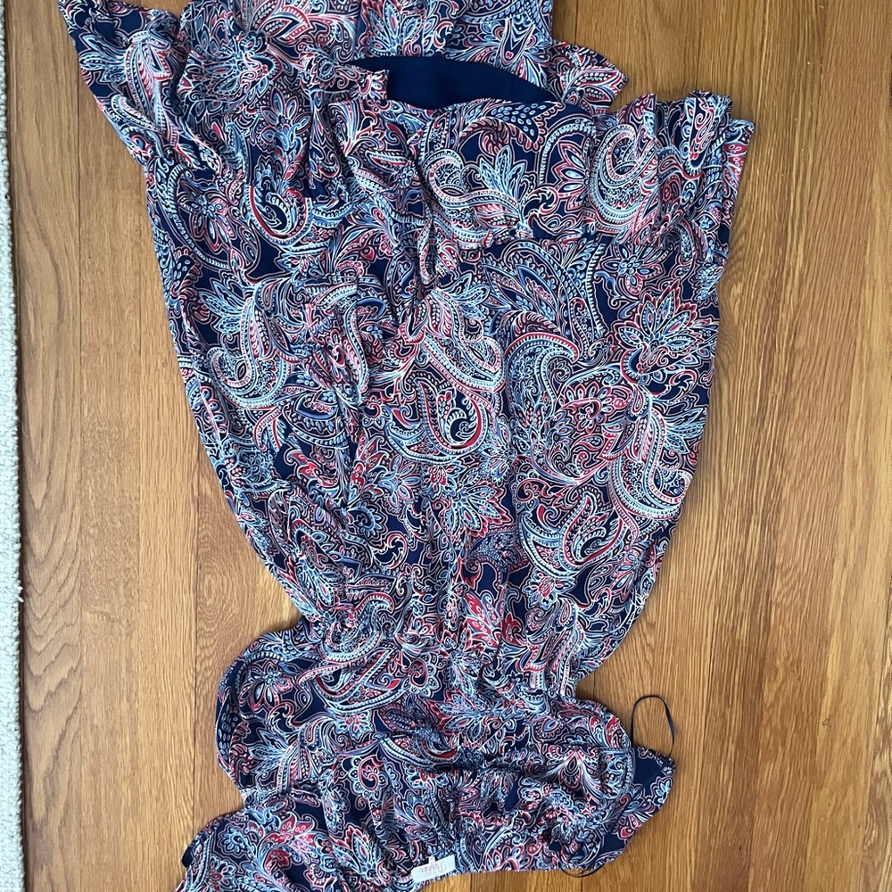 Paisley Print Dress in Red and Blue